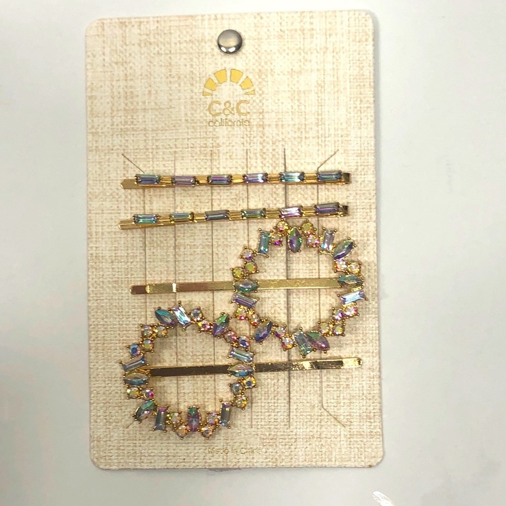 Two Rhinestone Hair Clips - Picture 2 of 8